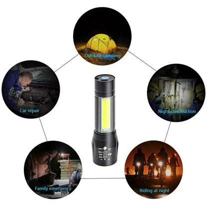 Electric Pocket Torch | Rechargeable Plastic with Hanging Rope, Easy to Carry and Use | Flashlights | - Flymaster Shop
