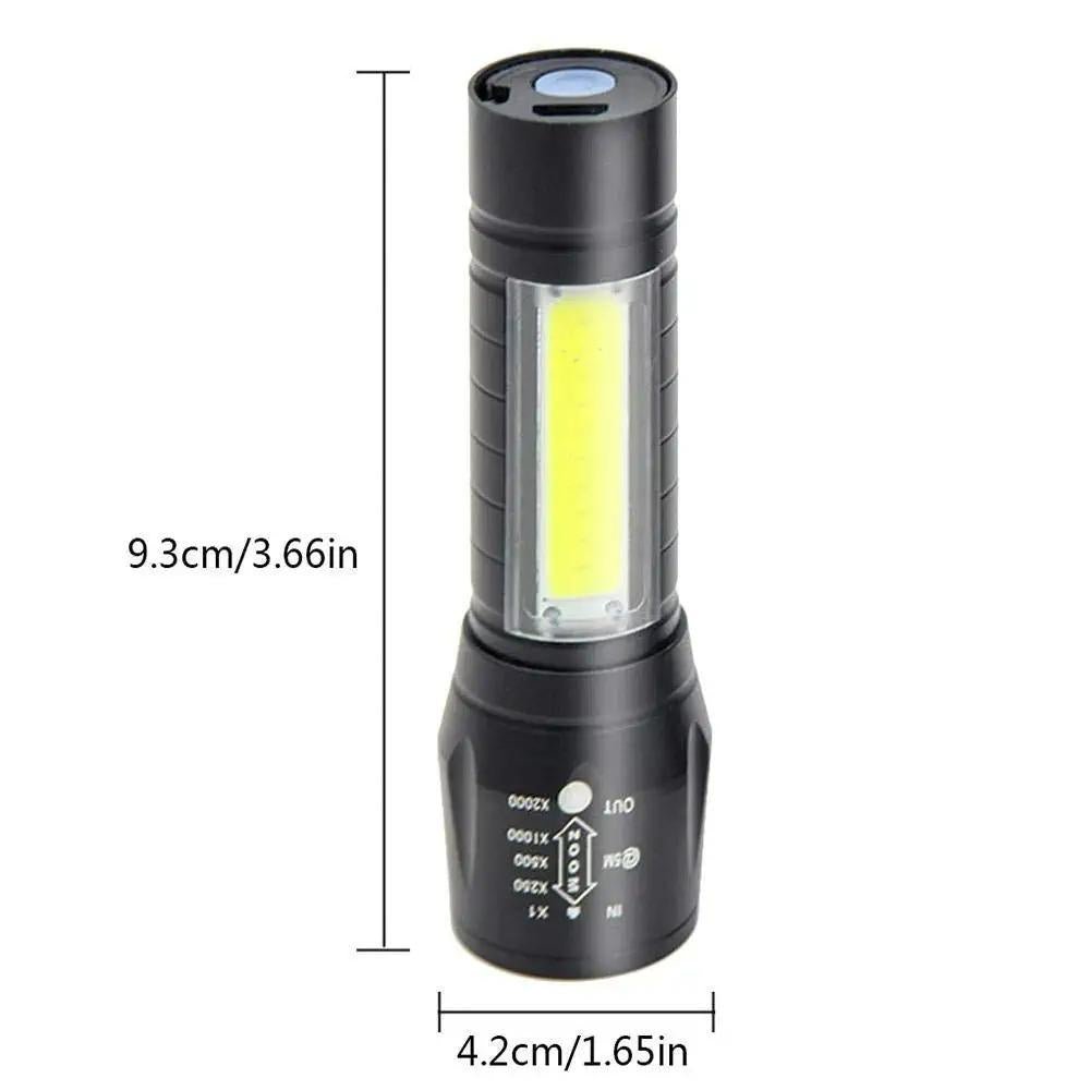 Electric Pocket Torch | Rechargeable Plastic with Hanging Rope, Easy to Carry and Use | Flashlights | - Flymaster Shop