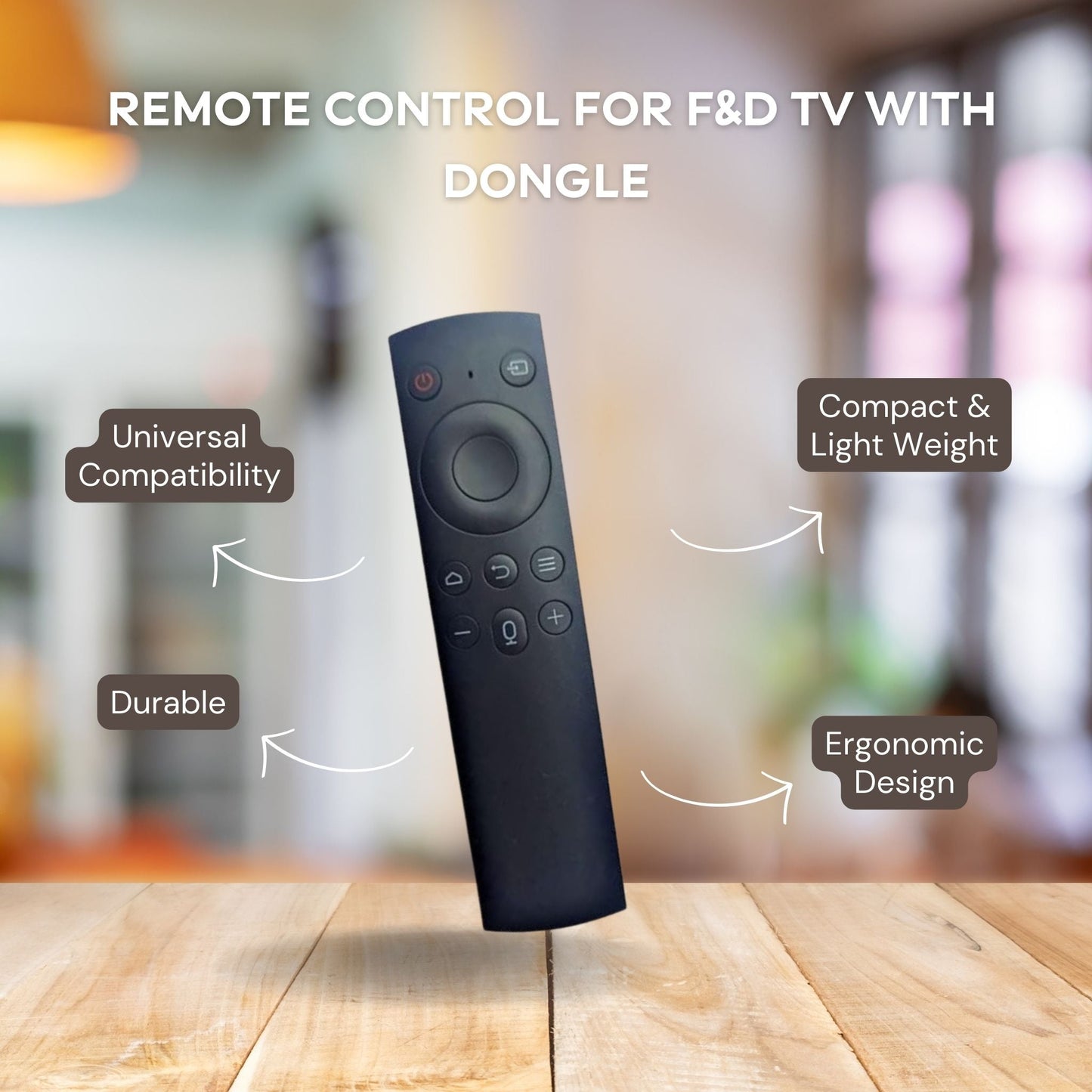 F&D TV Remote with Voice Function & Bluetooth Dongle | Compatible with LED LCD Smart TVs. - Flymaster Shop