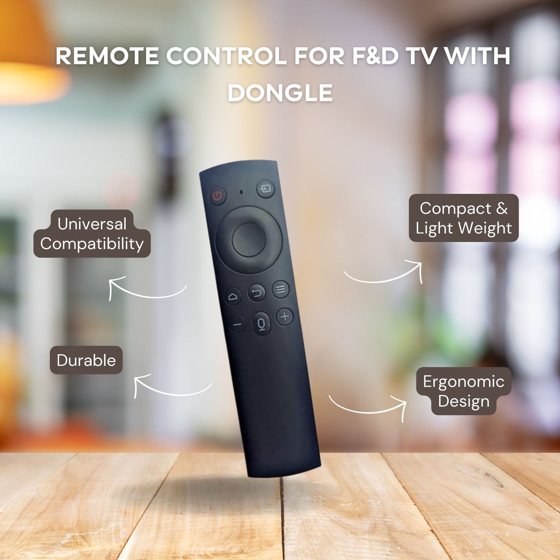 F&D TV Remote with Voice Function & Bluetooth Dongle | Compatible with LED LCD Smart TVs. - Flymaster Shop