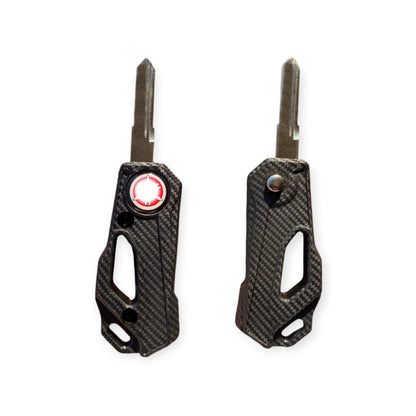 Flip Key Fob Compatible for Yamaha R15: Carbon Finish for Streamlined Access & Enhanced Security - Flymaster Shop