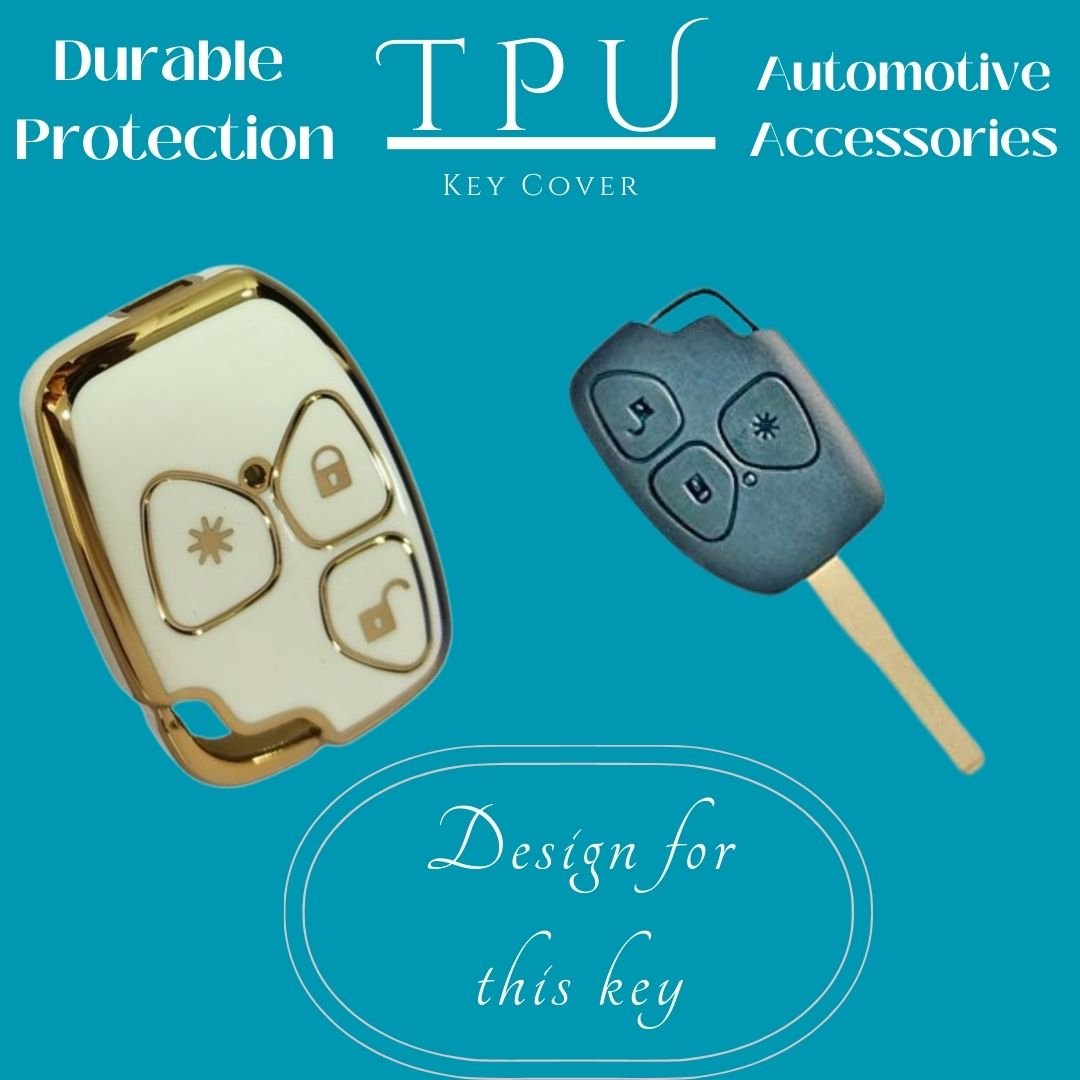 Fly Master TPU Key Cover for Mahindra Xylo & Quanto (3 Button) – Soft, Flexible Design in Gold/Black with Keychain (Pack of 1, Black) - Flymaster Shop
