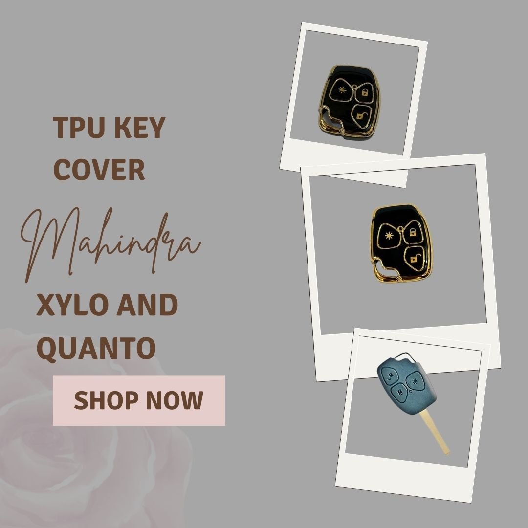 Fly Master TPU Key Cover for Mahindra Xylo & Quanto (3 Button) – Soft, Flexible Design in Gold/Black with Keychain (Pack of 1, Black) - Flymaster Shop