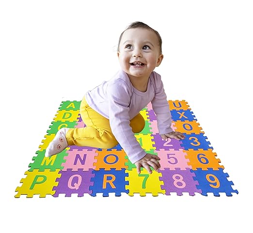 Flymaster 36 Pieces Alphabet & Number Floor Mats for Kids – Puzzle EVA Foam Mat for Children Aged 2+ – Educational, Soft, Non-Toxic, and Safe Play Area. - Flymaster Shop