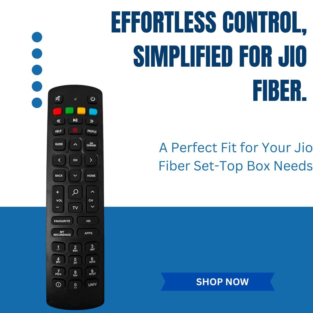 Flymaster Non - Voice Remote for Jio Fiber Set - Top Box – Reliable, User - Friendly, Affordable, and Durable Replacement Remote (Black) - Flymaster ShopFlymaster ShopFM - JIO - NON - VOICE