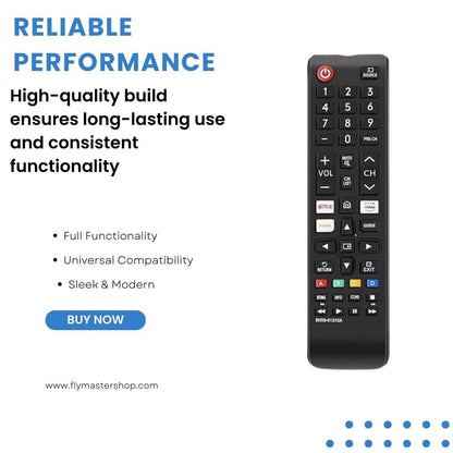 Flymaster Samsung LED/LCD TV Universal Remote Control – Full Functionality, Easy Setup (Black). - Flymaster Shop