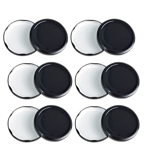 Glass Jars Air - Tight Black Metal Caps – Stylish Storage for Pantry, Spices, and More (82mm), Metal Lid for Glass jar/Bottles. - Flymaster ShopFlymaster ShopRGP - BL - 06