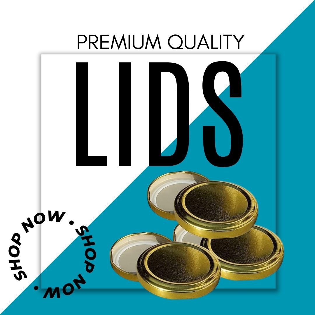 Glass Jars Air-Tight Golden Metal Caps – Stylish Storage for Pantry, Spices, and More (82mm), Metal Lid for Glass jar/Bottles/Containers. - Flymaster Shop