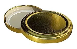 Glass Jars Air-Tight Golden Metal Caps – Stylish Storage for Pantry, Spices, and More (82mm), Metal Lid for Glass jar/Bottles/Containers. - Flymaster Shop