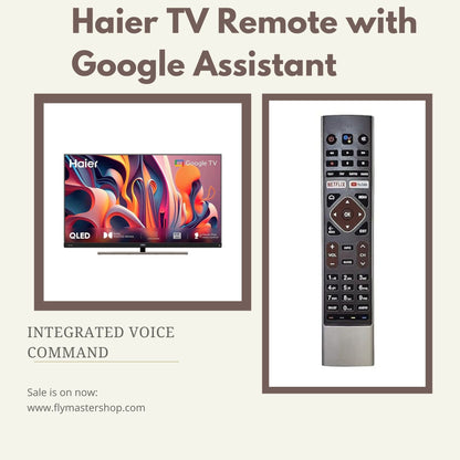 Haier TV Remote HTR-U27E | Google Assistant, Bluetooth Voice Command, Netflix & YouTube. - Flymaster Shop