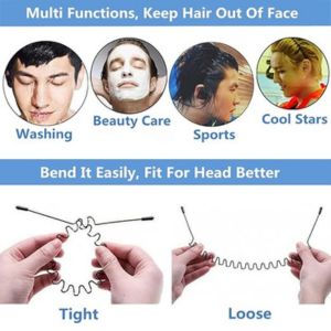 Hair Bands 2 Pcs Metal Headbands – Men & Women Hair Band, Fashion Headband for Sports, Unisex Hair Hoop with Elastic Non-Slip Wavy Teeth, Black (Pack of 2). - Flymaster Shop