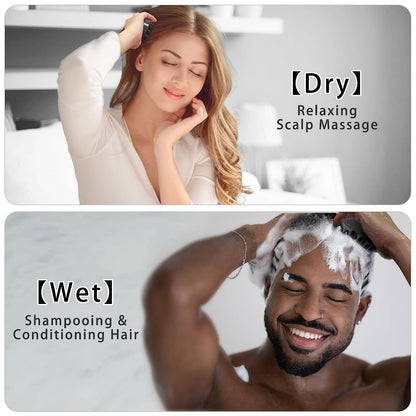 Hair Scalp Massager, Shampoo Brush | Personal Care | Anti Dandruff Removal, Head Massager, Soft Silicone Bristles Comb Scrubber, Men and Women (BLACK) - Flymaster Shop