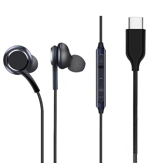 Headphones | Type-C compatible | Metallic design, with mic and volume controller - Flymaster Shop