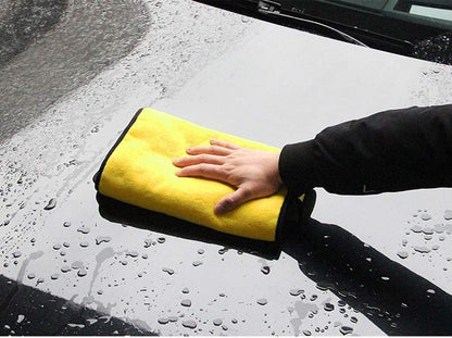 Heavy Microfiber Cloth for Car Cleaning and Detailing, Double Sided, Extra Thick Plush Microfiber Towel Lint-Free, 800 GSM, Pack of 3, Color: Blue, Yellow, Green - Flymaster Shop