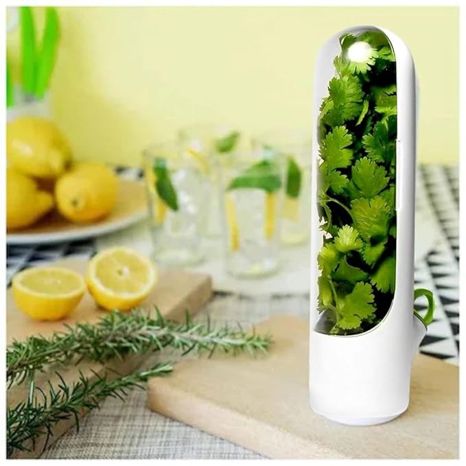 Herb Savor Pod, Pack of 1, Keep Herbs Fresh Naturally, Revolutionize Your Kitchen,BPA-Free Solution,Fridge Small Produce Vegetable Keeper Herbs Storage. - Flymaster Shop