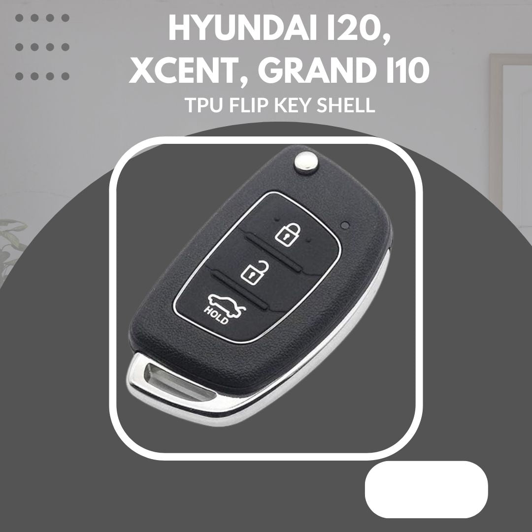Hyundai Remote Key Shell | Compatible with i20, Verna, Xcent, Grand i10 (Black, HK-99) - Flymaster Shop