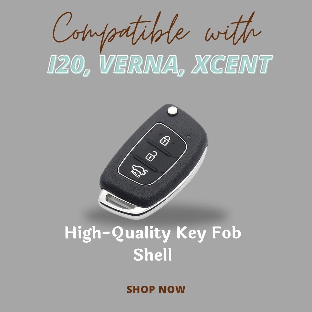 Hyundai Remote Key Shell | Compatible with i20, Verna, Xcent, Grand i10 (Black, HK-99) - Flymaster Shop