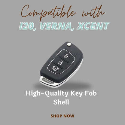Hyundai Remote Key Shell | Compatible with i20, Verna, Xcent, Grand i10 (Black, HK-99) - Flymaster Shop