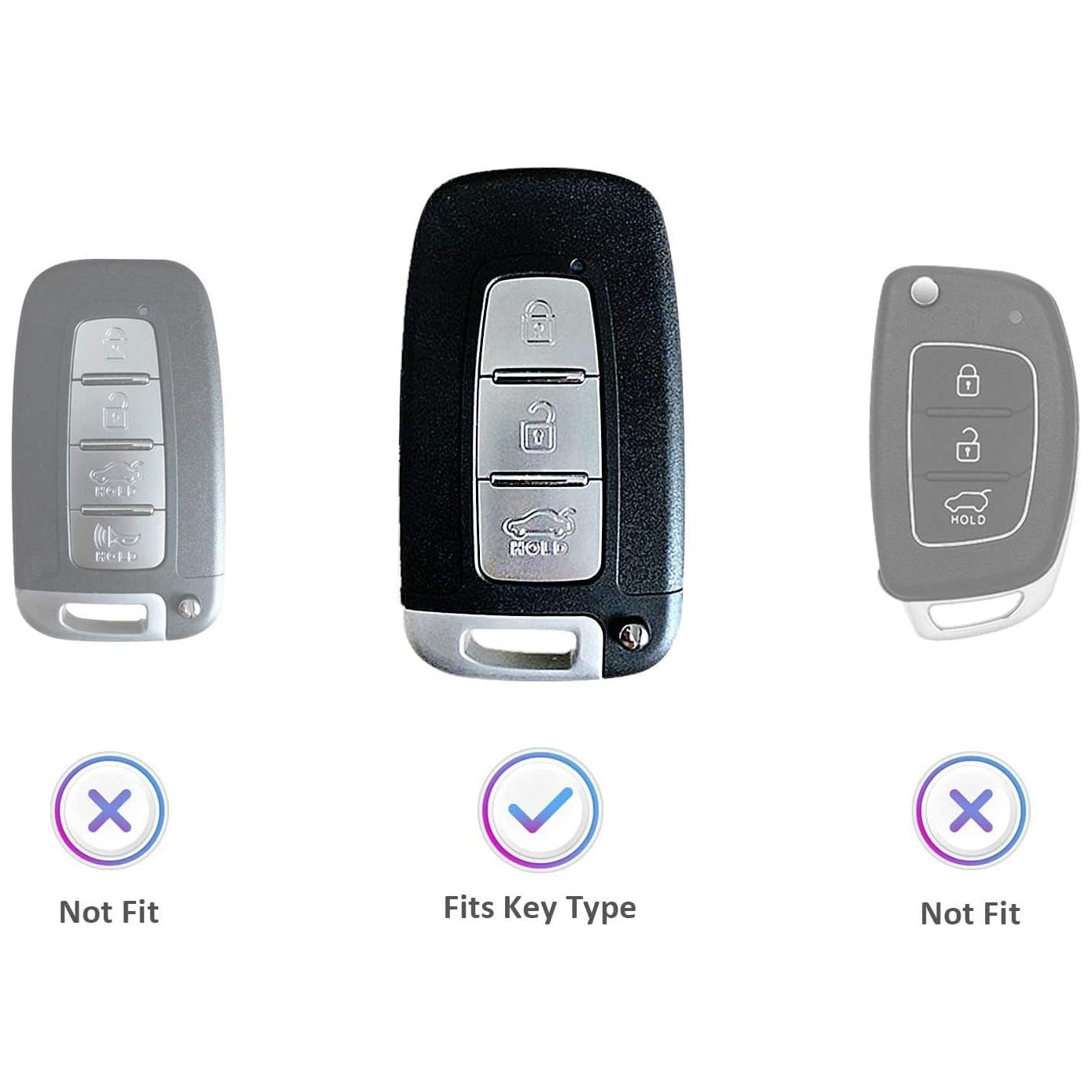 Hyundai Verna Fluidic, Old i20, Santafe Push Button Smart Key | Car Key Cover | Protects and Personalizes Your Key - Flymaster Shop