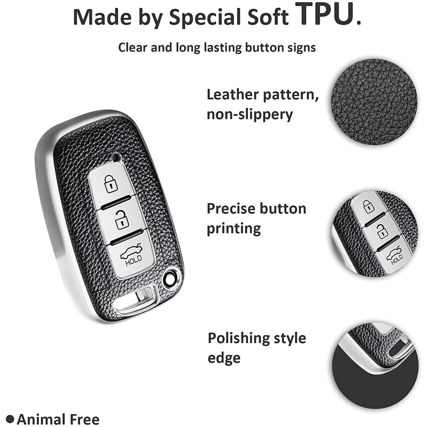 Hyundai Verna Fluidic, Old i20, Santafe Push Button Smart Key | Car Key Cover | Protects and Personalizes Your Key - Flymaster Shop