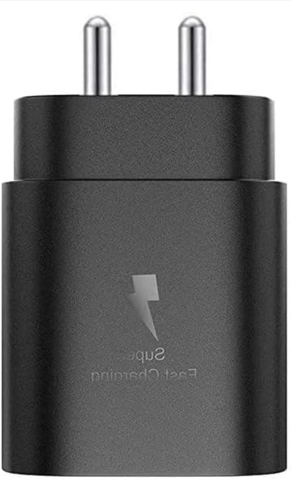 Original Samsung 25W Fast Charger (Black, 25W-F246) – Compatible with Samsung A60 & Other Supported Devices