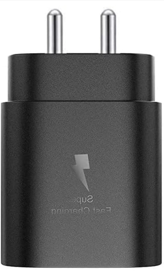 Original Samsung 25W Fast Charger (Black, 25W-F246) – Compatible with Samsung A60 & Other Supported Devices