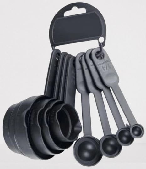 Includes 8 Pieces | Kitchen Tools | Plastic Measuring Spoon and Cup Set - Flymaster Shop
