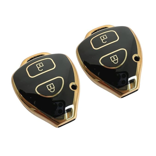 Innova 2012-2016 | Car Accessories | TPU Premium Car Key Cover | Protects Keys, 2-Button Compatible, Pack of 2, Black - Flymaster Shop