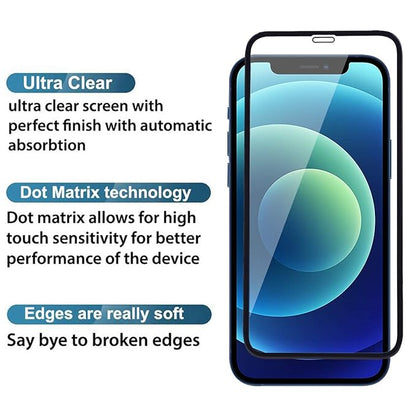 iPhone 12 / iPhone 12 Pro | Phone Accessories | Tempered Glass Screen Protector with Edge to Edge Coverage and Easy Installation, Pack of 1 - Flymaster Shop