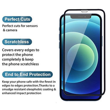 iPhone 12 / iPhone 12 Pro | Phone Accessories | Tempered Glass Screen Protector with Edge to Edge Coverage and Easy Installation, Pack of 1 - Flymaster Shop