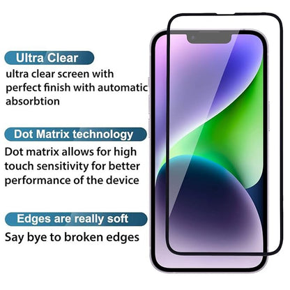 iPhone 13/13 Pro / 14 | Phone Accessories |Military-Grade Tempered Glass Screen Protector with Edge to Edge Coverage and Easy Installation kit (6.1 Inches) - Flymaster Shop