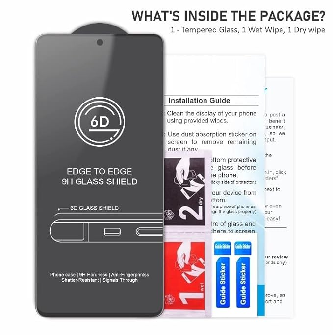 iQOO Neo 6 5G, Neo 6 SE, 9 SE, 7 5G, 7 Legend 5G | Tempered Glass Screen Protector | Edge-to-Edge Coverage, Self-Installation, 6.62 Inch Size Compatibility - Flymaster Shop