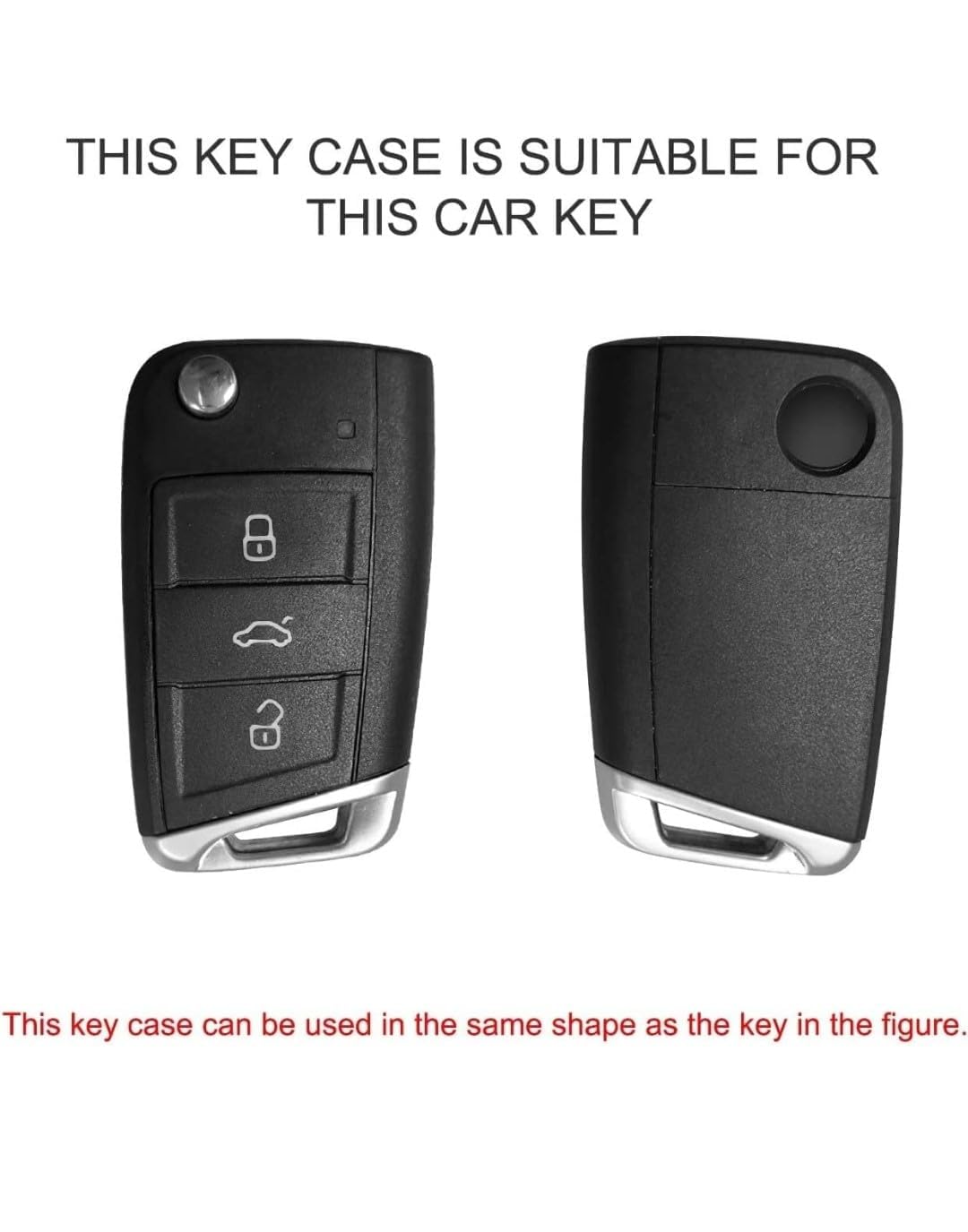 Leather Key Cover Compatible with Kushaq, Octavia, Kodiaq, Superb, Slavia, Passat 3B Flip Key (Silver) – Premium Protection with Key Ring - Flymaster Shop