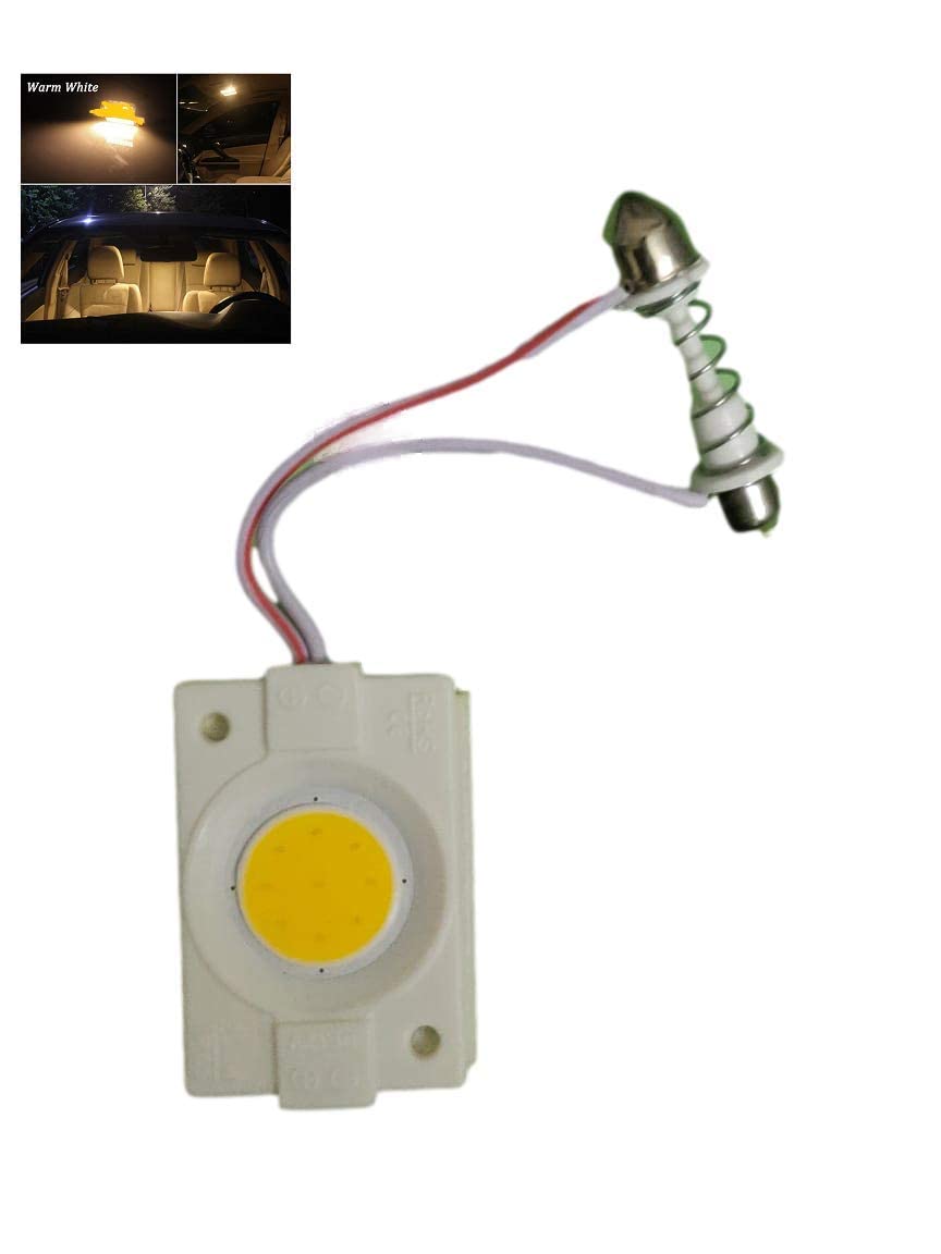 LED Light for Cars Interior COB Roof Light Bright 12Volts DC universal for all cars - Set of 2 (Warm White Color) - Flymaster Shop