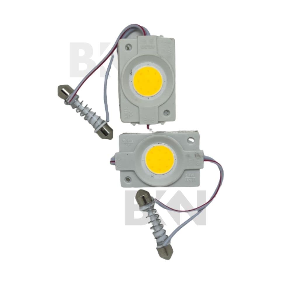 LED Light for Cars Interior COB Roof Light Bright 12Volts DC universal for all cars - Set of 2 (Warm White Color) - Flymaster Shop