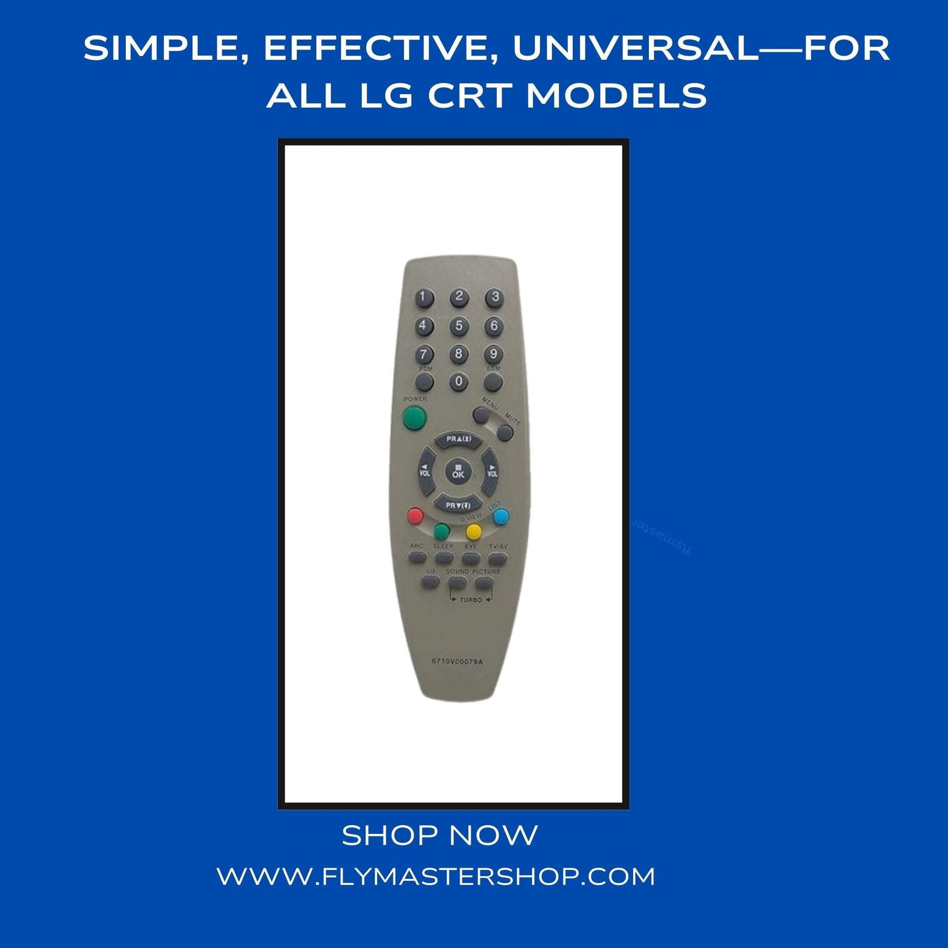 LG Universal CRT TV Remote Control - Compatible with All LG CRT TV Models | Replacement Electronics Accessory - Flymaster Shop
