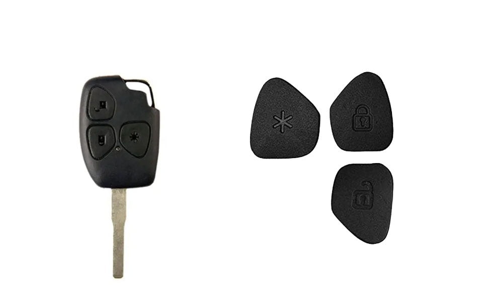 Mahindra 3-Button Remote Keypad for Xylo, Scorpio, Quanton - Set of 2 Replacement Keys (Red & Black) - Flymaster Shop