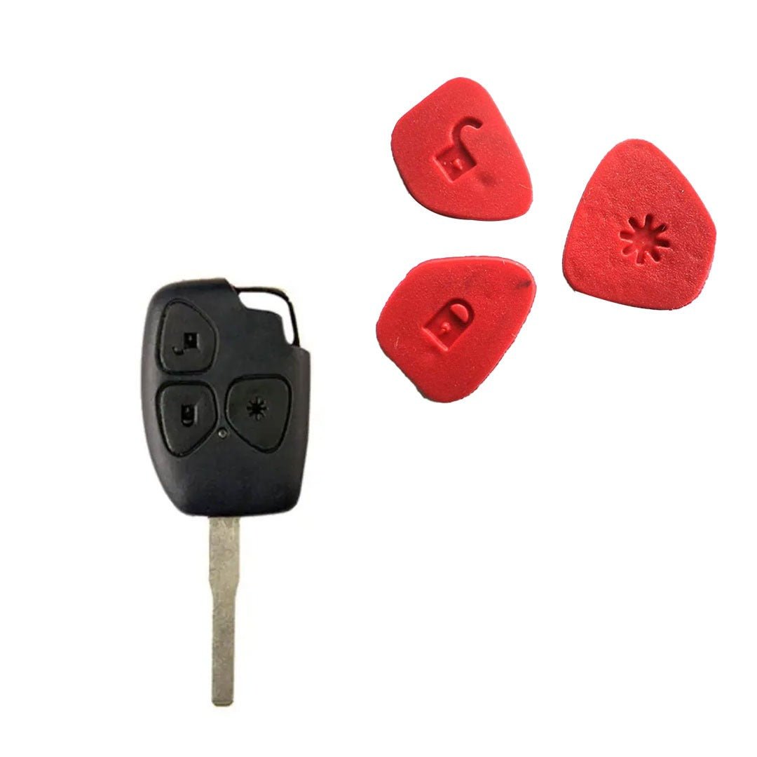 Mahindra 3-Button Remote Keypad for Xylo, Scorpio, Quanton - Set of 2 Replacement Keys (Red & Black) - Flymaster Shop