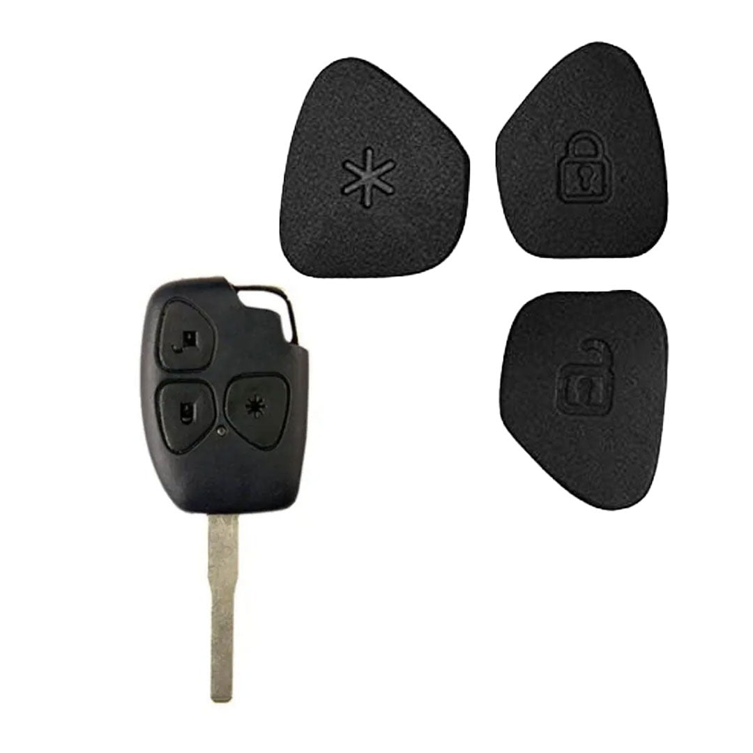 Mahindra 3-Button Remote Keypad for Xylo, Scorpio, Quanton - Set of 2 Replacement Keys (Red & Black) - Flymaster Shop
