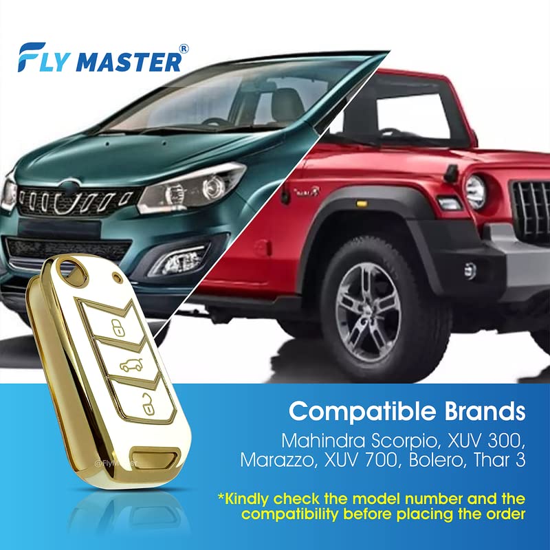 Mahindra Bolero 2020+, Marrazo Scorpio 2019+, Thar 2020+, TUV 300 Plus | Car Accessories | Provides protection to car key against scratches, dust and damage. Easy to install and fits perfectly. Made of high-quality silicone material for durability. - Flymaster Shop