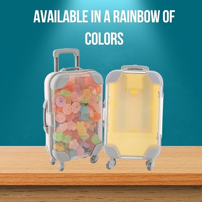 Makeup Organizer, Portable Makeup Case,Trolley Tiny Suitcase Miniature Candy Box for Travel Theme &Travel-Friendly, Compact.Pack of 1, Multicolour. - Flymaster Shop