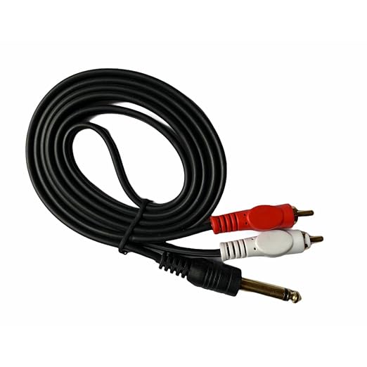 Male to Male 6.35mm Jack to 2RCA | Audio Cable | Connects Home Theatre, DVD, Speaker, Headphone, Mixer, Amplifier, Guitar, Karaoke System - 1.3 Meters (4.3 Feet) - Flymaster Shop