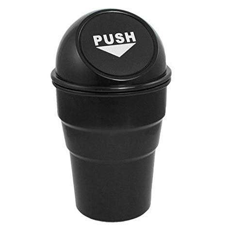 Mini Dustbin for Travel | Car Accessories | Portable and Universal to Fit All Cars - Black, Pack of 1 - Flymaster Shop