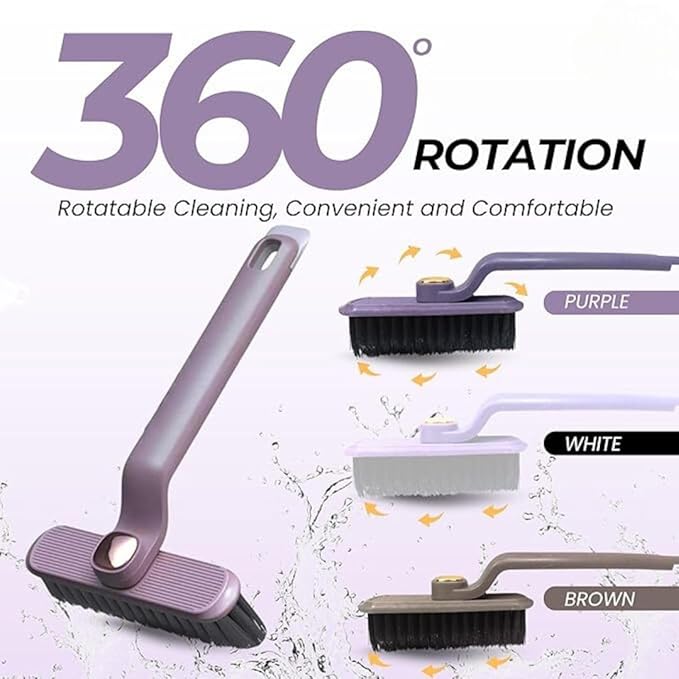 Multi-Function Bathroom Cleaning Brush - Hard Bristle Rotating Crevice Gap Cleaning Brush for Tiles, Bathroom, and Floor Cleaning (Pack of 1, Multi-Colour) - Flymaster Shop