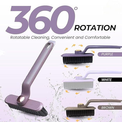 Multi-Function Bathroom Cleaning Brush - Hard Bristle Rotating Crevice Gap Cleaning Brush for Tiles, Bathroom, and Floor Cleaning (Pack of 1, Multi-Colour) - Flymaster Shop
