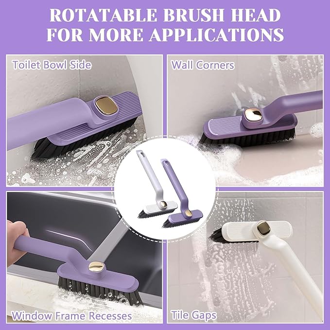 Multi-Function Bathroom Cleaning Brush - Hard Bristle Rotating Crevice Gap Cleaning Brush for Tiles, Bathroom, and Floor Cleaning (Pack of 1, Multi-Colour) - Flymaster Shop