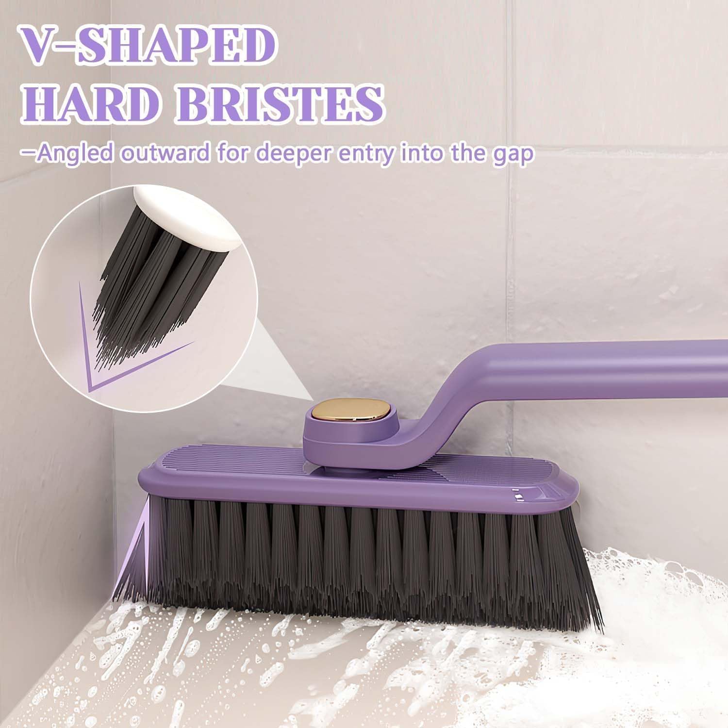 Multi-Function Bathroom Cleaning Brush - Hard Bristle Rotating Crevice Gap Cleaning Brush for Tiles, Bathroom, and Floor Cleaning (Pack of 1, Multi-Colour) - Flymaster Shop