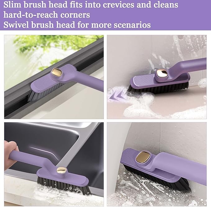 Multi-Function Bathroom Cleaning Brush - Hard Bristle Rotating Crevice Gap Cleaning Brush for Tiles, Bathroom, and Floor Cleaning (Pack of 1, Multi-Colour) - Flymaster Shop