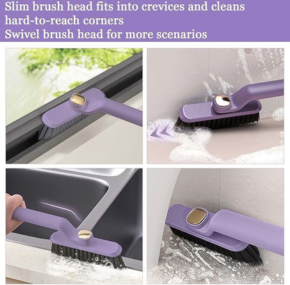 Multi-Function Bathroom Cleaning Brush - Hard Bristle Rotating Crevice Gap Cleaning Brush for Tiles, Bathroom, and Floor Cleaning (Pack of 1, Multi-Colour) - Flymaster Shop