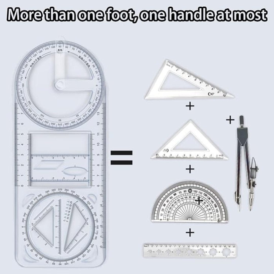 Multifunctional Geometric Ruler (Pack of 1).